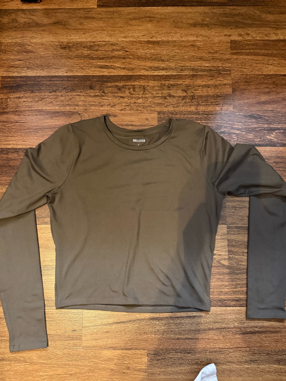 Hollister Olive brown Long Sleeve Crew Top